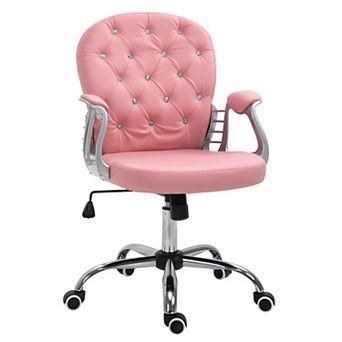 Vinsetto Button Tufted Home Office Chair With Adjustable Height Armrests