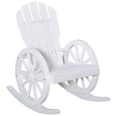 Outsunny Adirondack Rocking Chair With Slatted Design