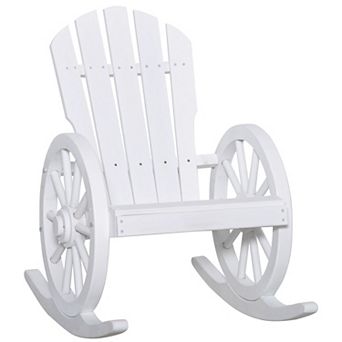 Outsunny Adirondack Rocking Chair With Slatted Design