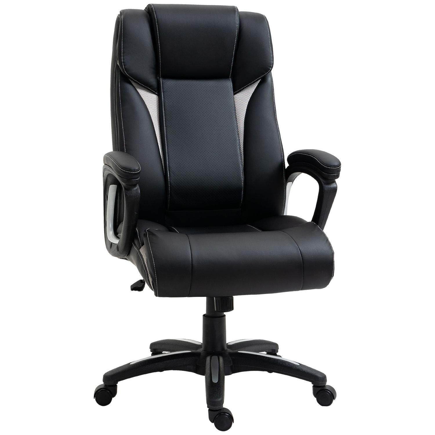 Homcom Retro Mid-back Swivel Fabric Computer Desk Chair Height