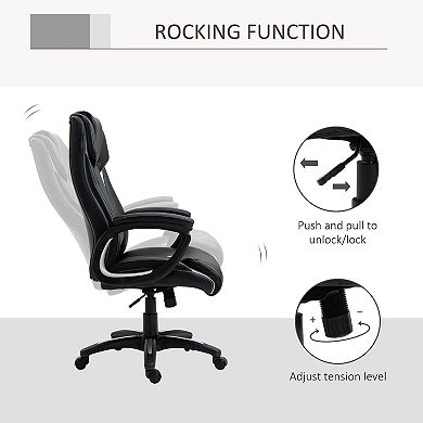 Vinsetto Ergonomic Gaming Adjustable Height PU Leather Chair w/ 360° Swivel