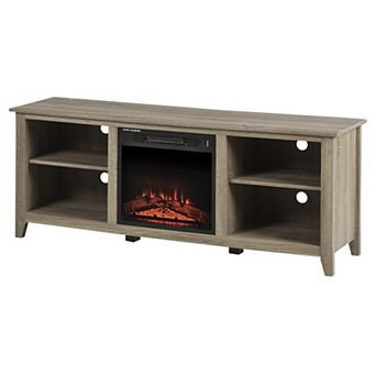 Fireplace Heater Mantel Tv Stand Media Center Cabinet 60"wx23.5"h, Brown