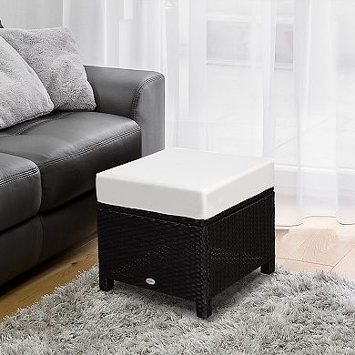 HOMCOM 51" Faux Leather Rectangular Tufted Storage Ottoman for Living Room Entryway Bedroom Black