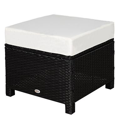 HOMCOM 51" Faux Leather Rectangular Tufted Storage Ottoman for Living Room Entryway Bedroom Black