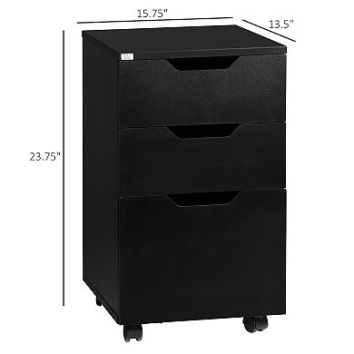 3 Drawer Storage Cabinet Mobile File Cabinet Printer Stand