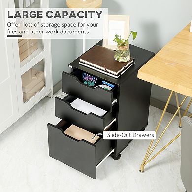 3 Drawer Storage Cabinet Mobile File Cabinet Printer Stand