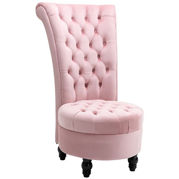 Homcom tufted high cheap back accent chair