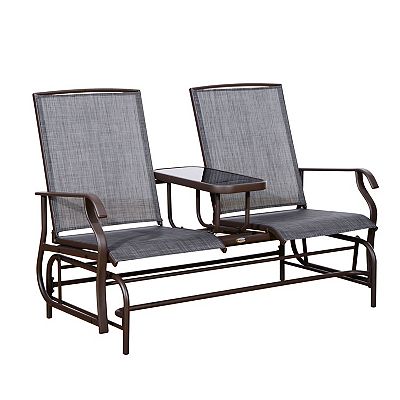 Outdoor Glider Chair, Person Steel Rocking Chair, Patio, Backyard