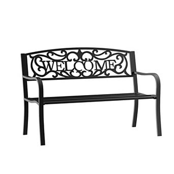 Outsunny 2 Seater 50" Steel Welcoming Vine Decorative Outdoor Patio Garden Bench