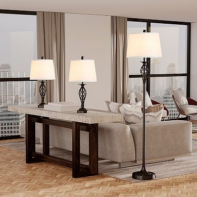 Triple Reading Living Room Lighting Collection W/circle Frame And Vintage Design