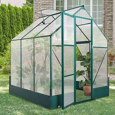 6' X 6' X 7' Walk-in Plant Greenhouse Polycarbonate House With Window/doors