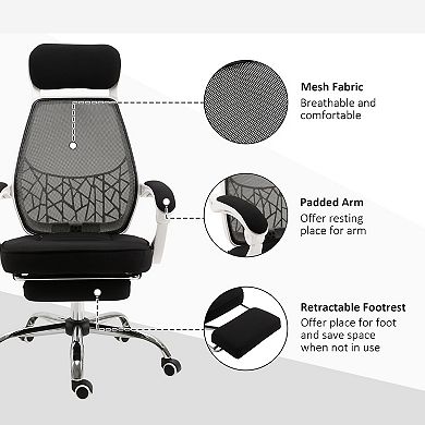 Vinsetto 360° High Back Computer Adjusting Height Recliner Chair w/ Footrest