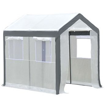 8ft x 6' x 7.5' Steeple Walk-In Greenhouse Tunnel Portable Garden Steel Frame