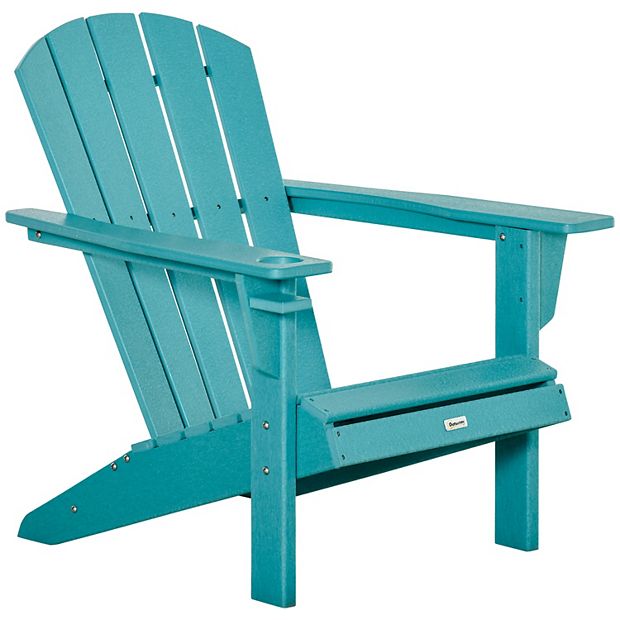 Outsunny Outdoor HDPE Adirondack Deck Chair Plastic Lounger with