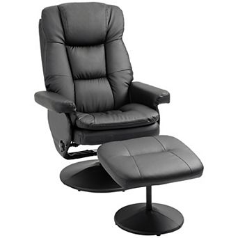 HOMCOM Swivel Recliner with Ottoman Reclining Chair and Footrest