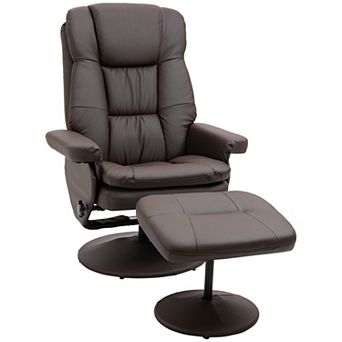 HOMCOM Swivel Recliner with Ottoman Reclining Chair and Footrest