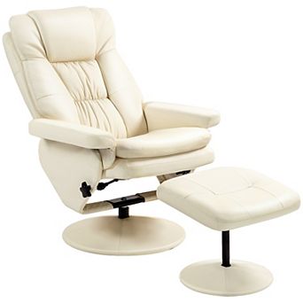 HOMCOM Swivel Recliner with Ottoman Reclining Chair and Footrest
