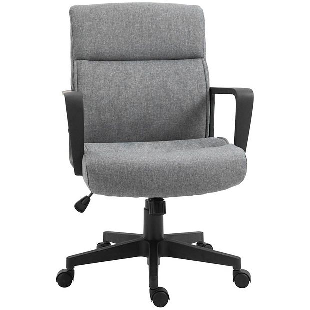 Vinsetto Grey/Black, Mid Back Ergonomic Desk Chair Swivel Fabric