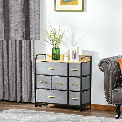 Homcom 7-drawer Dresser, 3-tier Tower Unit With Steel Frame