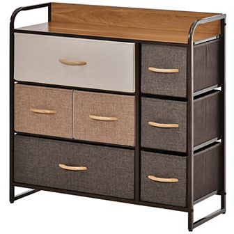 Homcom 7-drawer Dresser, 3 tier Tower Unit With Steel Frame