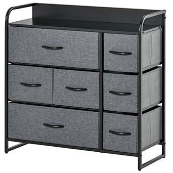 Homcom 7-drawer Dresser, 3 tier Tower Unit With Steel Frame