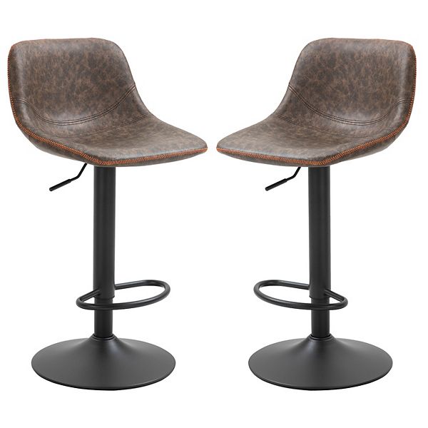 Swivel Bar Stools Set of 2 Bar Chairs Adjustable Height