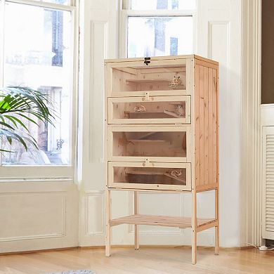 PawHut 5 Tier Small Animal Cage for Hamsters Extra Large Hamster Cage w/ Shelf