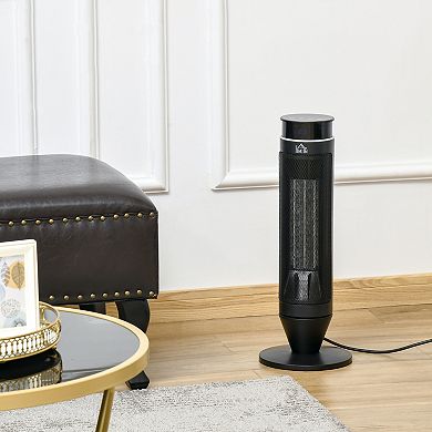Portable Oscillating Ceramic Space Heater W/remote & Tip-over Protection Black