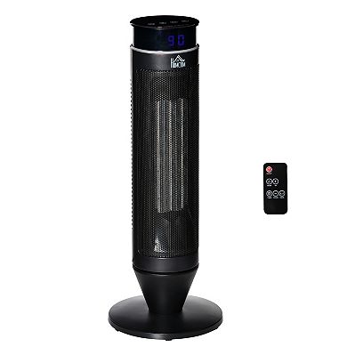 Portable Oscillating Ceramic Space Heater W/remote & Tip-over Protection Black