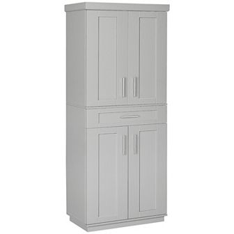 HOMCOM Kitchen Pantry with Doors and Drawer, Adjustable Shelves