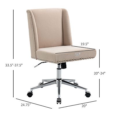 Vinsetto Ergonomic Mid Back Computer Office Chair Task Desk 360 degree Swivel Rocking Chair w/ Adjustable Height Grey