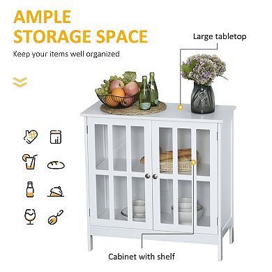 kleankin Hallway Storage Organizer, Kitchen Cabinet w/ 2 Tier Shelf,
