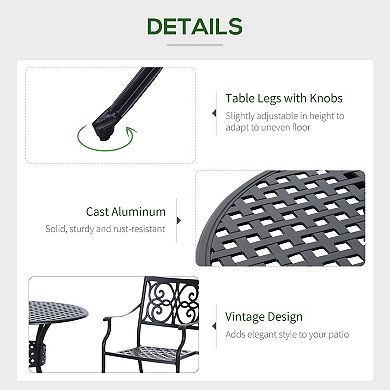 Square/round Cast Aluminum Outdoor Dining Table Garden Patio Furniture Black