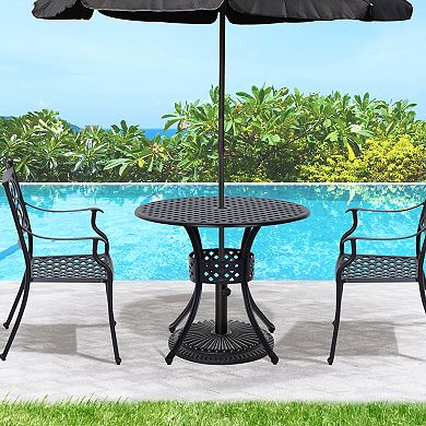 Square/round Cast Aluminum Outdoor Dining Table Garden Patio Furniture Black