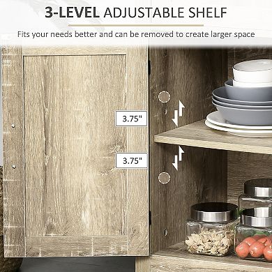 HOMCOM Sideboard Buffet Cabinet, Modern Farmhouse Kitchen Cabinet