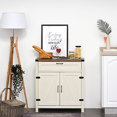 Freestanding Storage Pantry Furniture With Adjustable Shelf For Living Room, Oak