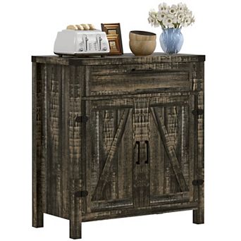 Homcom Sideboard Buffet Cabinet, Modern Farmhouse Kitchen Cabinet