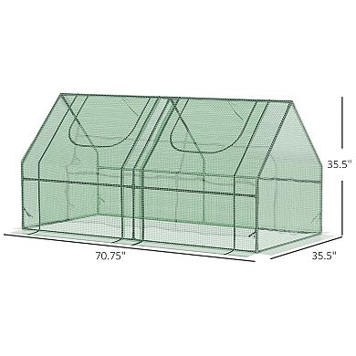 Outsunny 6ft x 3' x 3' Portable house with Two PE/PVC Covers