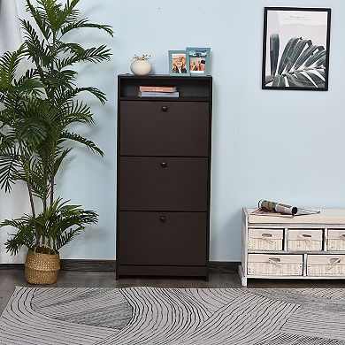 Trendy Shoe Storage Furniture With Large Fold-out Spaces And Open Top Shelf