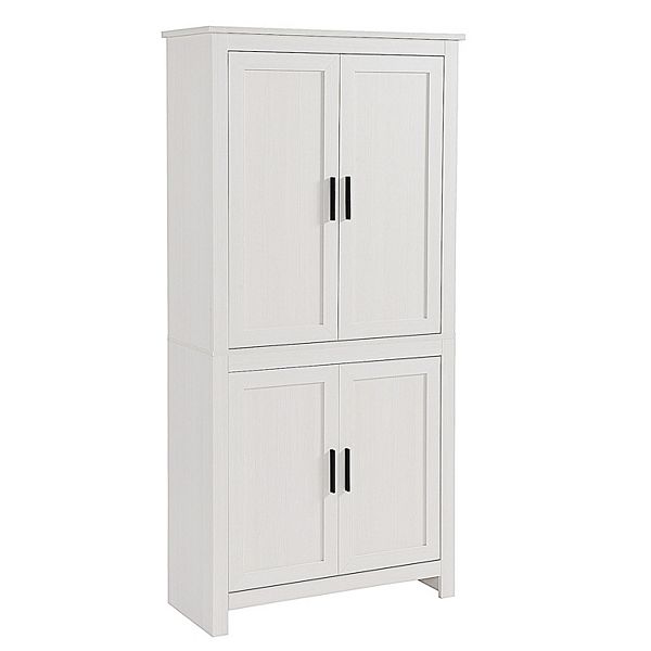 64" 4door Kitchen Freestanding Storage Pantry W/ 5tier