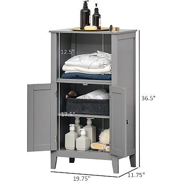 Freestanding Bathroom Cupboard Furniture W/multi-tier Storage And Elevated Base