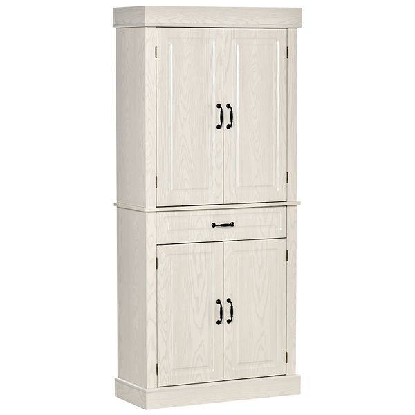 HOMCOM 70.75 Kitchen Pantry Storage Cabinet with Storage, White