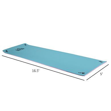 Homcom 17' X 5' Foam Floating Water Pool Pad Mat W/ Straps For Rolling Storage