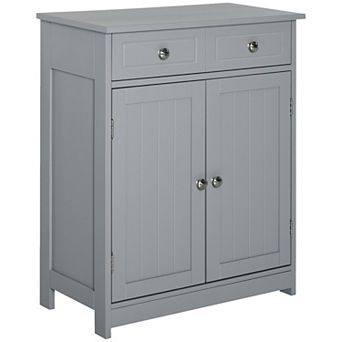 Modern Lavatory Towel And Toiletries Pantry And Mult-tier Shelving W/ Gate, Grey