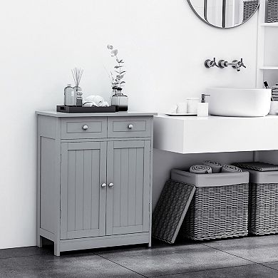 Modern Lavatory Towel And Toiletries Pantry And Mult-tier Shelving W/ Gate, Grey