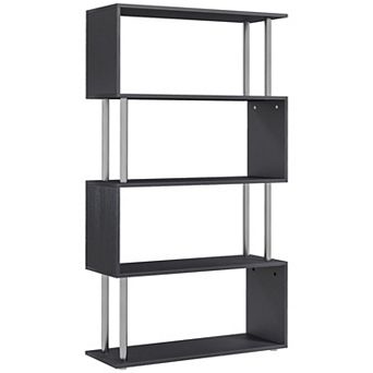 HOMCOM Bookshelf Bookcase Shelf Storage Wood Furniture Home Office Modern