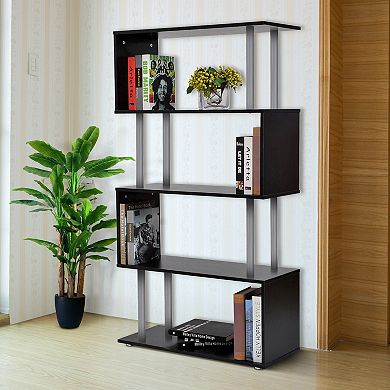 Bookshelf 5 Shelf Wood Display Unit Storage Furniture Book Shelving Tier Stand