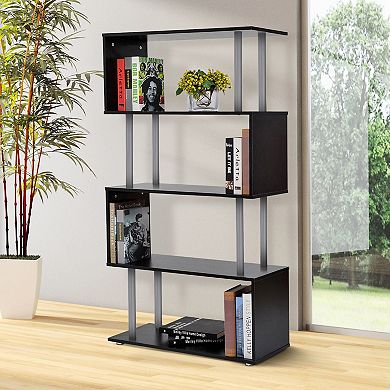 Bookshelf 5 Shelf Wood Display Unit Storage Furniture Book Shelving Tier Stand