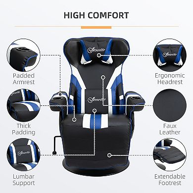 Vinsetto Racing Video Game Chair Recliner with Reclining Backrest and Footrest