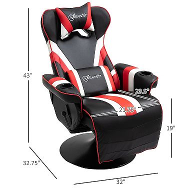 Vinsetto Gaming Chair Racing Style Computer Reclining Chair with Lumbar Support Footrest and Cup Holder Black/White/Blue
